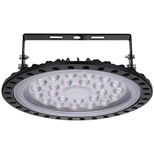 100W UFO LED Lámpara de Alta Bahía, 10000LM iluminación Led de la bahía, Blanco frío 6000-6500K, Super Brillante Iluminación Comercial para Almacén, Garaje, Fábrica, Taller, Gimnasio, Sótano