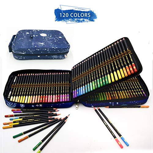 120 Lápices de Colores Profesionales,lapiz para colorear de Dibujo y Bosquejo Material de dibujo Set,Incluye Caja de Cremallera Portátil,Mejores Lápices de colores Conjunto Ideal para Adultos y Niños