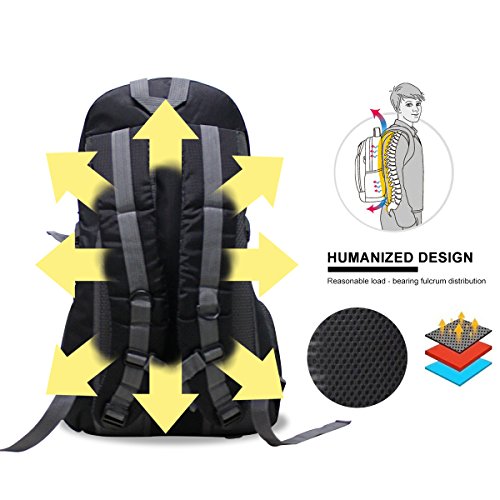 40L Mochila de Senderismo Ligero, Yunplus MúLtiples Funciones Impermeable Casual Mochila Camping Para Deporte Al Aire Libre Escalada Trekking Alpinista 52 X 33 X 16 cm