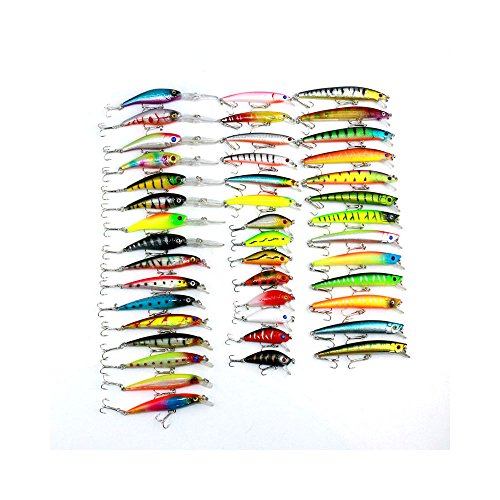 43pcs Set de señuelo de pesca variados Isca artificial Kit de pesca Minnow pesca Wobbler 43 colores Crankbait duro pesca Tackle