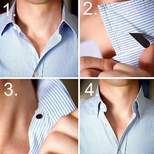 6 Ballenas Camisa Metal con 6 Imanes, AOLVO Ballenas Magneticas Camisa Cuello Camisa Varillas Collar Stays para Hombre, 3 Tamaños en una Caja de Regalo(6,3 cm/7 cm/7,5 cm)