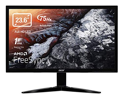 Acer KG241Q - Monitor Gaming 23.6" FullHD (59.9cm, Freesync, 1920 x 1080 Pixeles, 75Hz, tiempo de respuesta 1 ms, LED, con altavoces) - Color negro