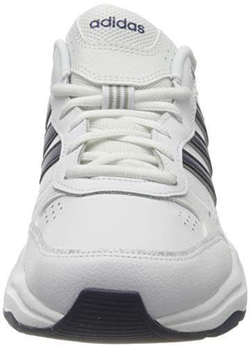 Adidas Strutter, Zapatillas Deportivas Fitness y Ejercicio Hombre, Blanc Bleu Foncã Argent Mat