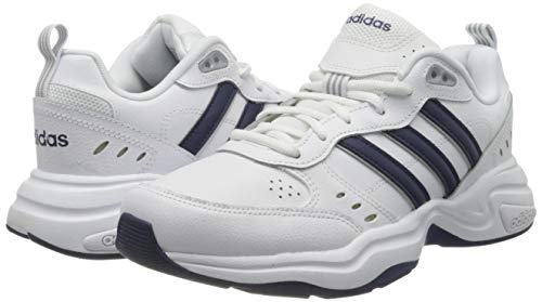 Adidas Strutter, Zapatillas Deportivas Fitness y Ejercicio Hombre, Blanc Bleu Foncã Argent Mat