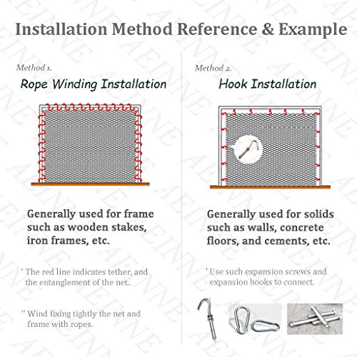 AEINNE Red Hamaca,Red Escalada Niños Cuerda Escalada Trepar Trepa Escalar Trepadora Redes Cuerda Gruesa Andinismo Montañismo Malla Nylon Grande Nailon Entrenamiento Neto Entrenamiento,para Niños,14mm