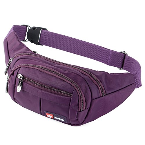 AirZyx Riñoneras de Marcha Running de Acampada y Marcha Bolsos de Gimnasio Bolsos Bandolera para Hombre Mujer (Morado)