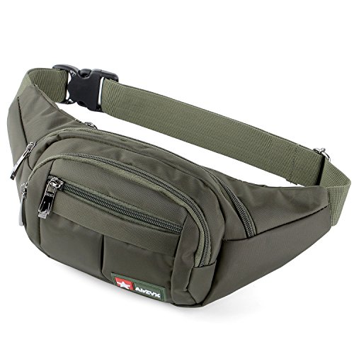 AirZyx Riñoneras de Marcha Running de Acampada y Marcha Bolsos de Gimnasio Bolsos Bandolera para Hombre Mujer (Olive)