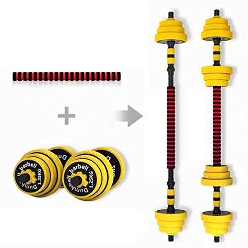 AKT Multifuncional Mancuerna como Barra Pesas para el Hogar Ajustables en Peso Equipo de Entrenamiento Entrenamiento Brazo Músculo Fitness con Funda Protectora de Silicona,10kg