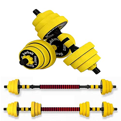 AKT Multifuncional Mancuerna como Barra Pesas para el Hogar Ajustables en Peso Equipo de Entrenamiento Entrenamiento Brazo Músculo Fitness con Funda Protectora de Silicona,10kg