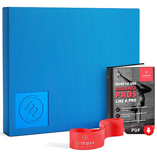 Almohadilla de Equilibrio Tabla Balance Pad + Banda Deportiva + eBook de Entrenamiento | Rehabilitación Entrenador Ortopédico XXL Grande de Forma | Yoga Pilates Terapia Fisica Fitness Coordinación