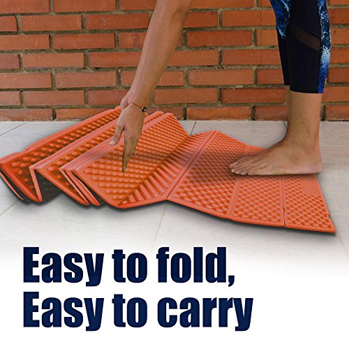 Alomejor Colchoneta de Espuma Plegable Colchoneta de Espuma Impermeable Colchoneta para Acampar, Caminar y Eventos Deportivos(Naranja)