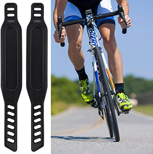 Amacoam Correas de Pedales Bicicleta Estática Correas de Goma del Pedal Fácil de Ajustar Correas de Pedal para Bicicletas Spinning Bicis Estaticas Bicicleta de Ejercicio en Casa o Gimnasio 2 Pares