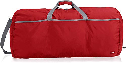 AmazonBasics - Bolsa grande de viaje/deporte (lona, 98 l), color rojo