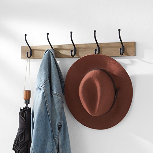 AmazonBasics - Perchero de montaje en pared, Marrón Barnwood