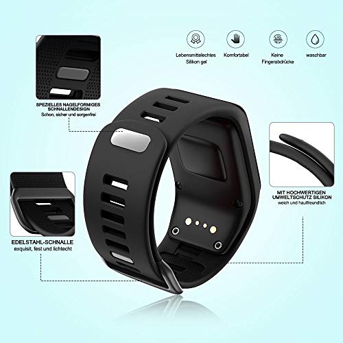 ANBEST Compatible con la Pulsera Tomtom Runner 3, Banda de TPU de protección Ambiental para Tomtom Spark 3, Runner 2, Golfer 2, Adventurer Smart Watches