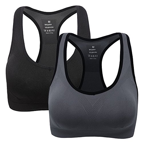 ANGOOL Sujetador Deportivo Almohadillas Extraíbles Yoga Run Bra para Mujer