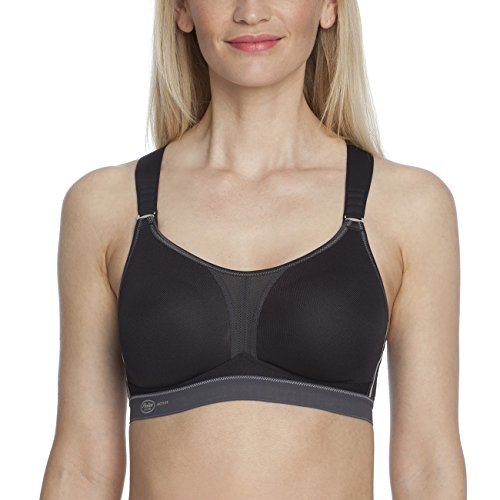 Anita Active Sport-BH X-Back Sujetador Deportivo, Schwarz (Schwarz/Anthrazit 445), 90D para Mujer