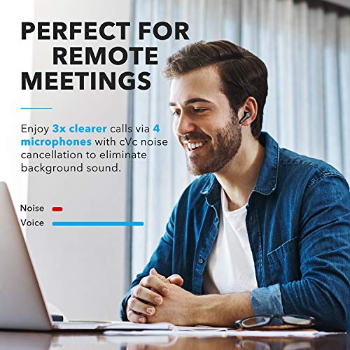 Anker Soundcore Liberty Air 2 Auriculares inalámbricos Bluetooth, 4 micrófonos con reducción de Ruido, 28 Horas de Juego, Ecualizador Personalizado HearID, Bluetooth 5 Auriculares, Carga inalámbrica