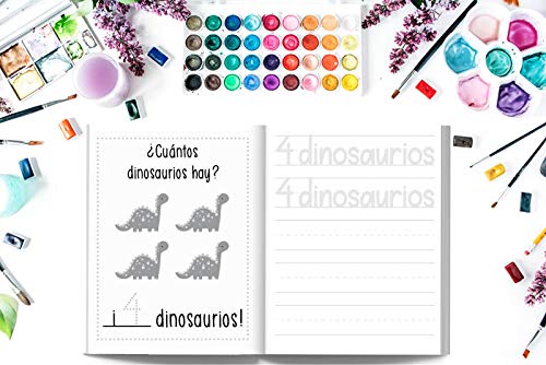 Aprende a escribir los números: Ejercicios de escritura: números y cuentas: Preescolar y Primaria: “D” de DINOSAURIO: Cuaderno de actividades para ... y niñas de educación infantil (3 a 5 años)