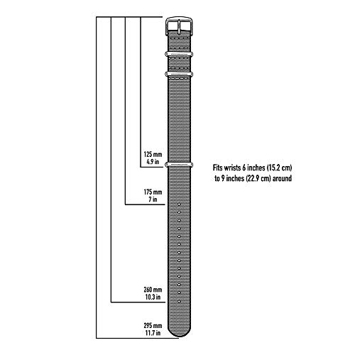 Archer Watch Straps | Correas NATO de Nylon Cinturón de Seguridad | Correa de Reloj Diseño Militar | Negro y Gris (James Bond)/Piezas Metálicas Color Acero, 22mm