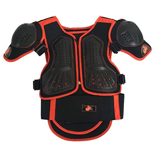 Armadura de motocicleta para niños, protector de espalda, pecho, columna vertebral, hombro, brazo, codo, rodilla, protector de motocross, esquí, patinaje, chaleco de protección, 3 colores, rojo, small