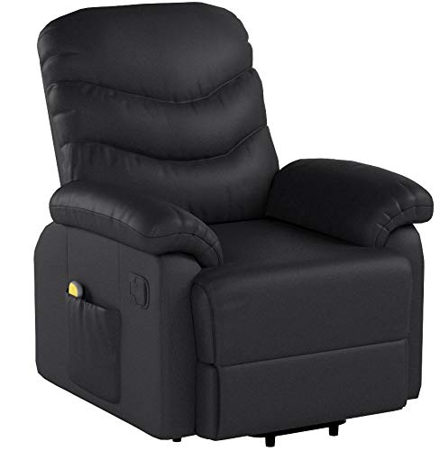 Astan Hogar Sillón Relax con Reclinación Manual, Masaje Y Termoterapia. Modelo Roma AH-AR30200NG, Negro,