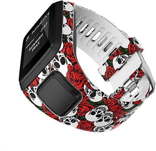 Axcellent Bandas para Tomtom Runner 2/3 Correa,Compatible con Spark 3/Golfer2/Adventurer,Banda de Repuesto Impresa de Goma-Accesorios para Reloj Inteligente con GPS