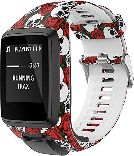 Axcellent Bandas para Tomtom Runner 2/3 Correa,Compatible con Spark 3/Golfer2/Adventurer,Banda de Repuesto Impresa de Goma-Accesorios para Reloj Inteligente con GPS