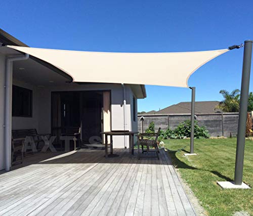 AXT SHADE Toldo Vela de Sombra Rectangular 2,5 x 3 m, protección Rayos UV y HDPE Transpirable para Patio, Exteriores, Jardín, Color Beige