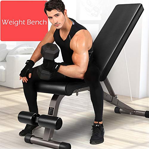 Bancos ajustables Heavy Duty Fitness Peso, Inclinación de inclinación Plana Ejercicio de Uso múltiple Banco de Ejercicios, Entrenamiento en casa Gimnasio Levantamiento de Pesas Banco p