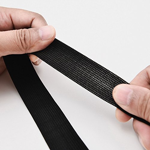 Banda elástica negro para la ropa personalizada y Artesanía DIY Hogar 10 metros, 2.5 cm en ancho