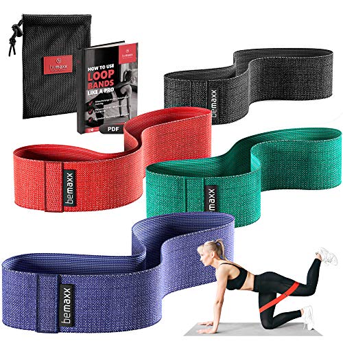 Bandas Elásticas en Bucle Set/Cintas de Resistencia + eBook Guía de Ejercicios | Natural Loop Glúteos Bands, Fitness Gimnástica Gluteband Gomas Crossfit Fisioterapia Boxeo Pilates Yoga