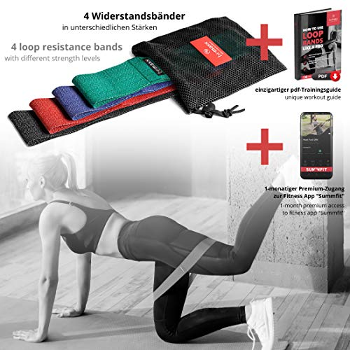 Bandas Elásticas en Bucle Set/Cintas de Resistencia + eBook Guía de Ejercicios | Natural Loop Glúteos Bands, Fitness Gimnástica Gluteband Gomas Crossfit Fisioterapia Boxeo Pilates Yoga