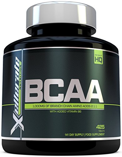 BCAA Comprimido 1000 mg | 425 Comprimidos | 3000 mg Dosis Diaria | Suministro para 141 Días | 2:1:1 Aminoácidos De Cadena Ramificada con B6 | Ingredientes Incluyen L-Leucina, L-Isoleucina, L-Valina