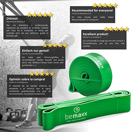 BeMaxx Banda Elástica de Resistencia Guía de Entrenamiento | para Pull–Ups, Crossfit, Yoga, Pilates | Banda de Tracción para Fitness y Estiramientos | Duradera, Resistente, Versátil