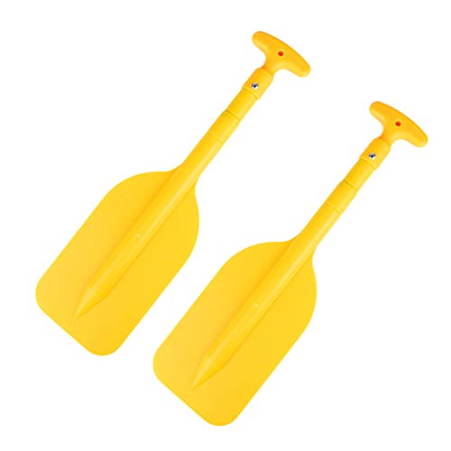 BESPORTBLE 2 Piezas de Paleta de Aluminio para Bote de Remos de Doble Extremo Plegable para Canoa Kayak Jet Ski Remos Accesorios para Barcos (Amarillo)