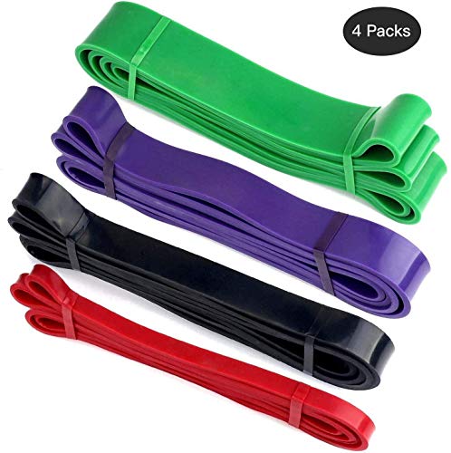 BESTOPE Bandas de resistencia Kit - Bandas de ejercicios Aparatos de gimnasia Inicio, Servicio pesado Fuerza Entrenamiento fitness para hacer ejercicio (conjunto de 4 colores)