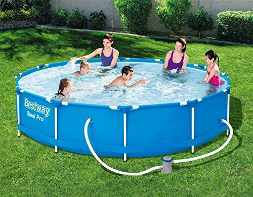 Bestway 56679 – Steel Pro – Piscina exterior redonda 305 x 76 cm, bomba de filtrado incluida