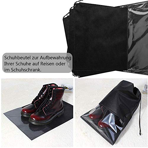 BETOY 12 Pcs Bolsas de Zapatos, Zapatos de Viaje Bolso,Multifunción A Prueba de Polvo No Tejidas Portátil Bolsas para Zapatos Plegable Ventana Transparente Con cordón