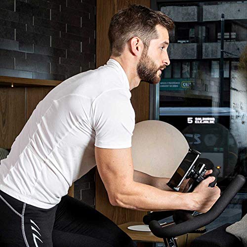 BH Fitness – Soporte para Smartphone y Tablet para Máquinas de Fitness 0190906 – Regulable Entre 4,7 y 13 Pulgadas