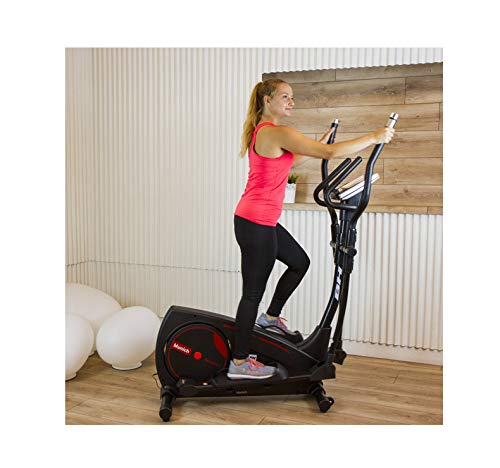 Bicicleta Elíptica BH Munich E100- zancada de 34 cm - Sistema inercial de 12 kg - Freno magnético - 12 Programas predefinidos - 24 Niveles de Intensidad