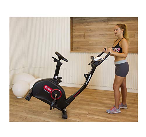 Bicicleta Estática BH Berlin SC100 - Volante inercia 9 kg - Freno magnético - 24 Niveles intensisdad - 12 programas predeterminados - sensores Ritmo cardiaco en Manillar - Sillín y Manillar Regulable