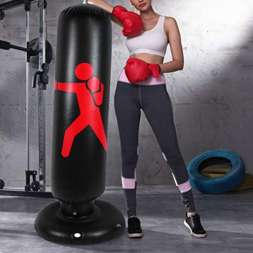 Biitfuu Saco de Boxeo de 63"Bolsa de Boxeo Inflable Bolsas de Kickboxing de Soporte Libre Saco de Boxeo para Adultos y niños