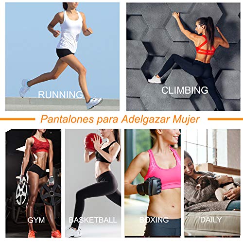 Bingrong Pantalones para Adelgazar Mujer Pantalón de Sudoración Adelgazar Pantalones Cortos de Neopreno térmicos para Ejercicio para Pérdida de Peso Deportivo (Negro, X-Large)