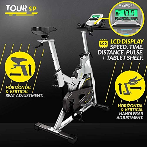 Bluefin Fitness Bicicleta Tour SP | Kinomap | Video Coaching y Entrenamiento | Bluetooth | App Smartphone/Negra y Plata Product ID: 716053151018