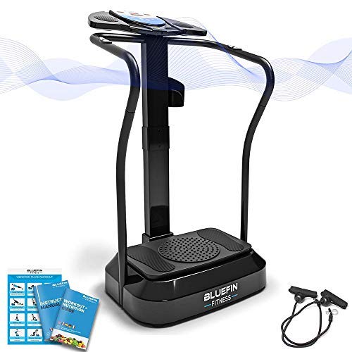 Bluefin Fitness Plataforma Vibratoria | Modelo Pro | Diseño Mejorado con Motores Silenciosos y Altavoces Incorporados (Negro)