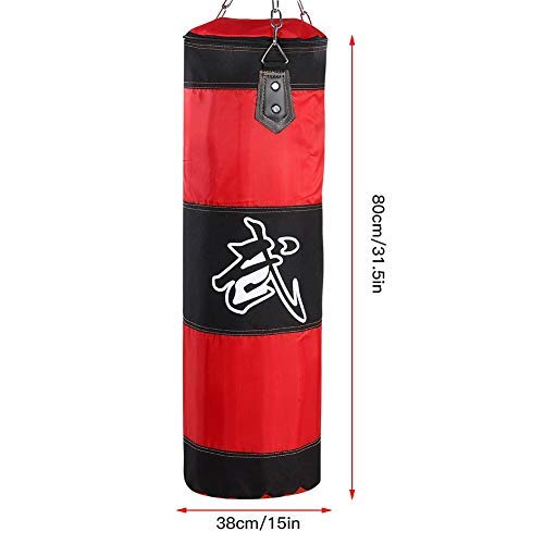 Bnineteenteam Saco de Boxeo Pesado, Bolsa de Boxeo de Entrenamiento con Cadena para Adultos, Hombres, Mujeres (vacío)(100cm-rojo)