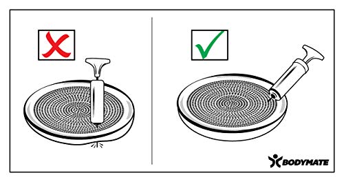 BODYMATE Cojín de Equilibrio con bombín, diámetro 34 cm | Cojín propioceptivo, cojín inestable, cojín Hinchable | Entrenamiento de Tronco, Espalda, Fitness, rehabilitación, coordinación