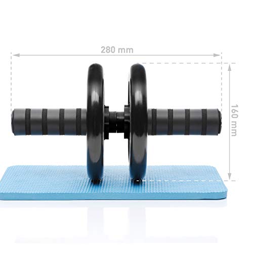 BODYMATE Rueda Abdominal Classic I Rodillo Abdominal con Alfombrilla I AB Roller con agarraderas cómodas I AB Wheel