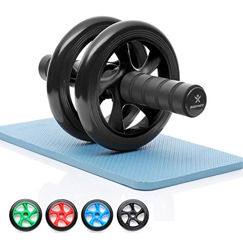 BODYMATE Rueda Abdominal Classic I Rodillo Abdominal con Alfombrilla I AB Roller con agarraderas cómodas I AB Wheel